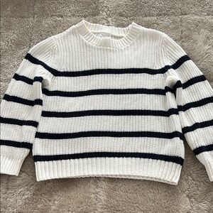 Abercrombie Kids White and Black Striped Sweater